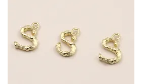 Colgante Letra S latón Dorado 15*10mm / Cuentas Metálicas de Latón / Zamak