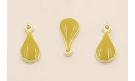 Colgante Acero Inox. Gota 9*4mm esmalte pistacho / Cuentas Metálicas de Acero Inoxidable