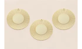 Acero Inox.Disco Sol 35mm diametro Oro / Cuentas Metálicas de Acero Inoxidable