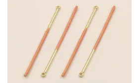 Colgante Acero Inox. Listón de 38mm Oro y Coral / Cuentas Metálicas de Acero Inoxidable