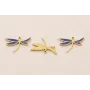 Cuenta Libélula 17*11mm Acero Inox. Azul y Oro / Cuentas Metálicas de Acero Inoxidable