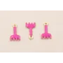 Colgante rastrillo 12*7mm Dorado Mate Fuxia / Cuentas Metálicas de Latón / Zamak
