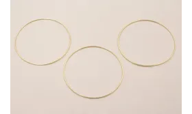 Aro Pulsera de 65mm diámetro y 1mm Grosor Baño Oro.  CXH241-1