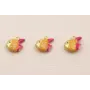 Colgante Pez 10*8mm Pintado Rosa y Naranja / Cuentas Metálicas de Latón / Zamak