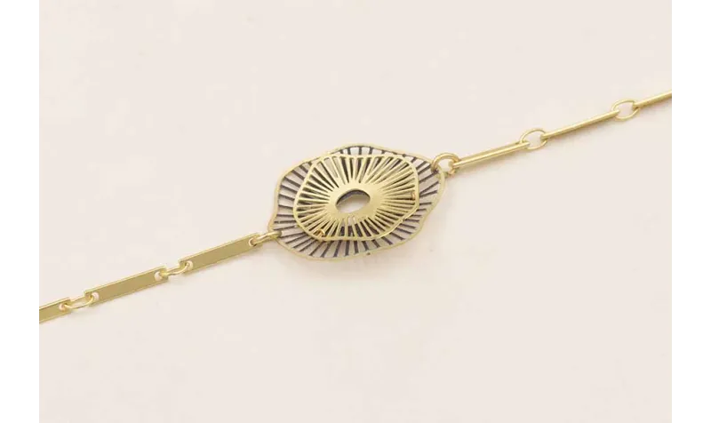 Pulsera de cadena de listones con colgante de form