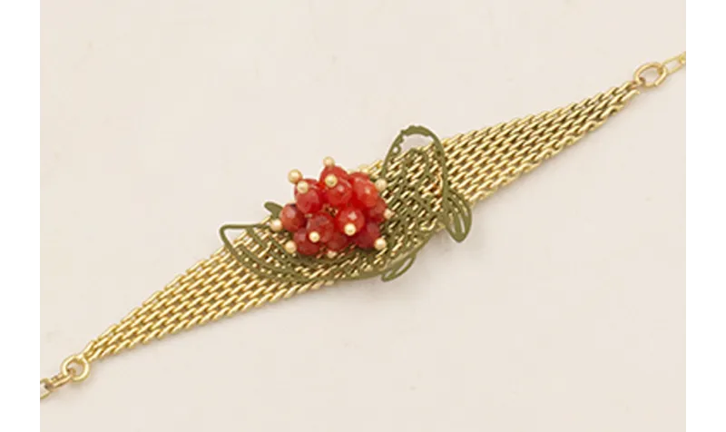 Pulsera de cadena con triangulo de malla, pez verd