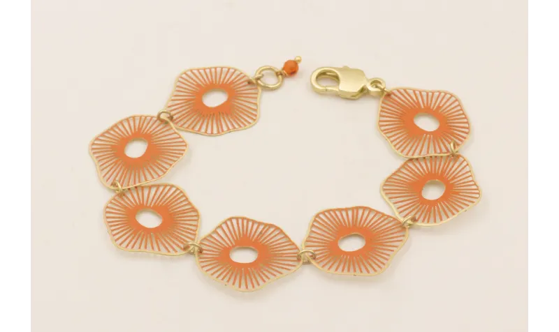 Pulsera de colgantes de forma radiente naranjas