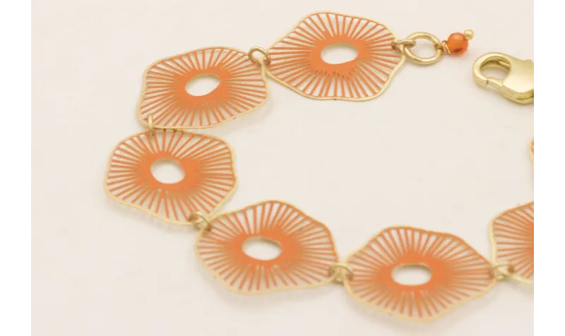 Pulsera de colgantes de forma radiente naranjas