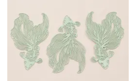 Colgante Pez Tropical Plano 60*35mm turquesa / Cuentas Metálicas de Latón / Zamak