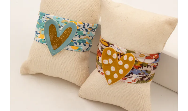 Pulsera de muchas vueltas de liberty azul y amaril