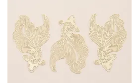 Colgante Pez Tropical Plano 60*35mm Beige / Cuentas Metálicas de Latón / Zamak