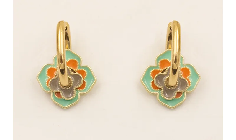Pendientes aro en forma de gota de acero inoxidabl