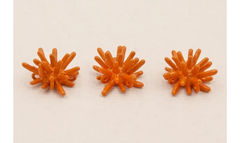 Colgante estrella coral 12*8mm esmalte Naranja / Cuentas Metálicas de Latón / Zamak