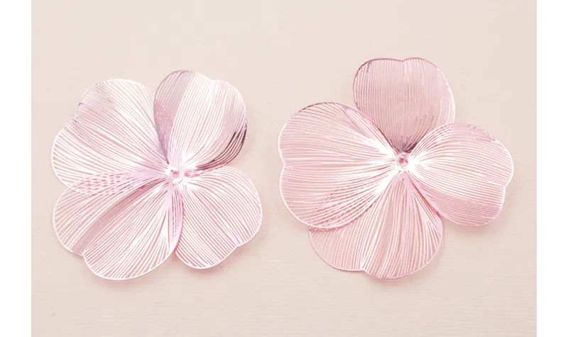 Cuenta Flor 70mm 4 pétalos Moldeable  Rosa Metal