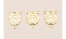 Cuenta Chapita Virgen 15*10mm Oro / Cuentas Metálicas de Latón / Zamak
