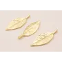 Colgante Hoja 30*10mm Dorado Mate / Cuentas Metálicas de Latón / Zamak