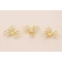 Cuenta Flor alambre 3 Pétalos 17*12mm Dorado Mate / Cuentas Metálicas de Latón / Zamak