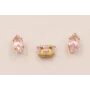 Cabujónn cristal  3*6mm color Rosa Brillo / Cuentas Metálicas de Latón / Zamak