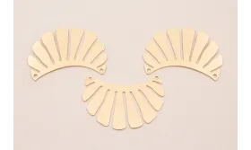 Lámina Babero 40*23mm Dorado Mate / Cuentas Metálicas de Latón / Zamak