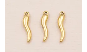 Colgante Pimiento Acero Inox. 316L 13*3mm Baño Oro / Cuentas Metálicas de Acero Inoxidable