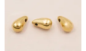 Colgante pepita Acero Inox. 316L. 12*5mm Baño Oro / Cuentas Metálicas de Acero Inoxidable