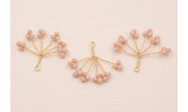 Cuenta Ramillete 6 pétalos 20*15mm Rosa Palo