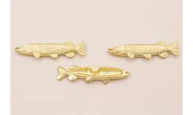 Colgante Pez 50*15mm Dorado Mate / Cuentas Metálicas de Latón / Zamak