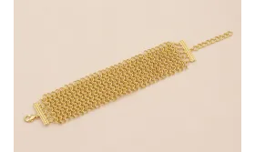 Pulsera Malla 17*40mm Oro Mate / Bases de Pulseras de Latón / Zamak