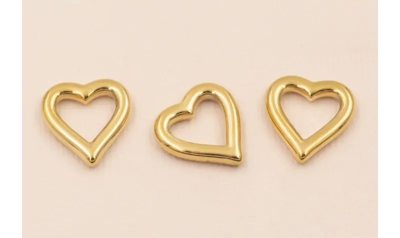 Colgante Corazón Acero Inox. 15*15mm Oro