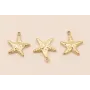 Colgante Estrella Mar Acero Inox. 10*10mm Oro / Cuentas Metálicas de Acero Inoxidable