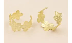 Pulsera Brazalete de Flores de 30mm / Bases de Pulseras de Latón / Zamak