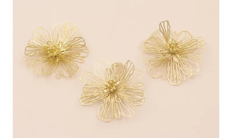 Flor 3 capas 46mm diamtro Oro Mate