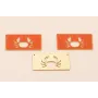 Rectangulo Calado Cangrejo 30*15mm  Coral / Cuentas Metálicas de Latón / Zamak