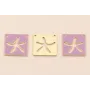 Cuadrado calado EstrellaMar 15*15mm Lila / Cuentas Metálicas de Latón / Zamak