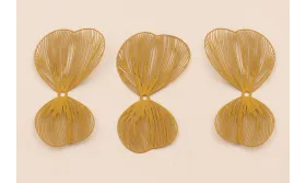 Pareja de Pétalos 50*27mm moldeables Mostaza / Cuentas Metálicas de Latón / Zamak