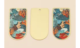 Pieza 50*25 Oro mate Mar y Corales / Cuentas Metálicas de Latón / Zamak