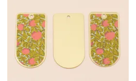 Pieza 50*25 Oro mate Hojas verdes y Flores rosas / Cuentas Metálicas de Latón / Zamak