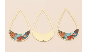 Colgante lágrima 58*37mm Oro Mate Mar y Corales / Cuentas Metálicas de Latón / Zamak