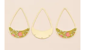 Colgante lágrima 58*37 O.Mate Hojas y Flores / Cuentas Metálicas de Latón / Zamak