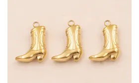 Colgante Acero 316L Bota Campera 15*10mm Oro / Cuentas Metálicas de Acero Inoxidable
