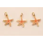 Colgante estrella Mar Acero 316L 9*9mm Color Coral / Cuentas Metálicas de Acero Inoxidable