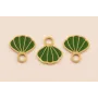 Colgante Concha Stainless Steel 316L  13*10 Verde / Cuentas Metálicas de Acero Inoxidable