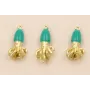 Pulpo Dorado Mate Cabeza Turquesa 20*10mm / Cuentas Metálicas de Latón / Zamak