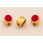 Entrepieza Ovalada 5*5*4mm Oro Esmalte Granate / Cuentas Metálicas de Latón / Zamak