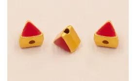 Entrepieza Triangular 5*5*4mm Oro Esmalte Granate / Cuentas Metálicas de Latón / Zamak