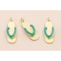 Colgante Chancleta Playa 21*7mm Turquesa  / Cuentas Metálicas de Latón / Zamak