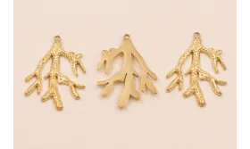 Rama Coral Stainless Steel 30*20mm Oto / Cuentas Metálicas de Acero Inoxidable