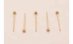 Alfiler Acero Inox. 316L 0,5*14*2mm Baño Oro / Alfileres de Acero Inoxidable
