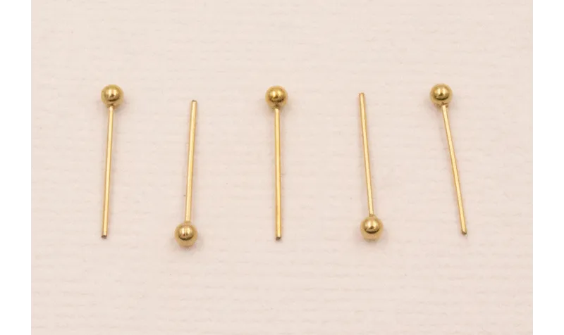 Alfiler Acero Inox. 316L 0,5*14*2mm Baño Oro