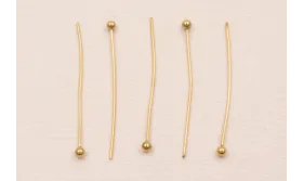 Alfiler Acero Inox. 316L  0,5*30*2mm Baño Oro / Alfileres de Acero Inoxidable